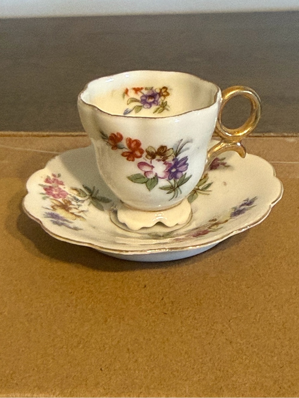 Miniature teacup Cup And Saucer  1 1/2” vintage